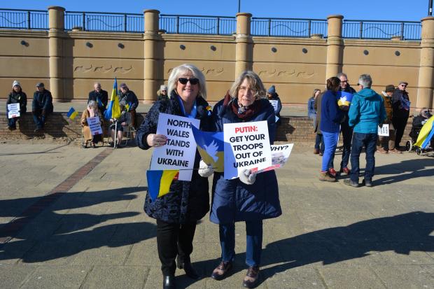 Rhyl Journal: People show their support for Ukraine at Rhyl Events Arena. Photo: Brian Blakeley