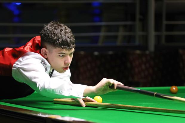 Rhyl Journal: Liam Davies in action in Sheffield. Picture: World Snooker Tour.