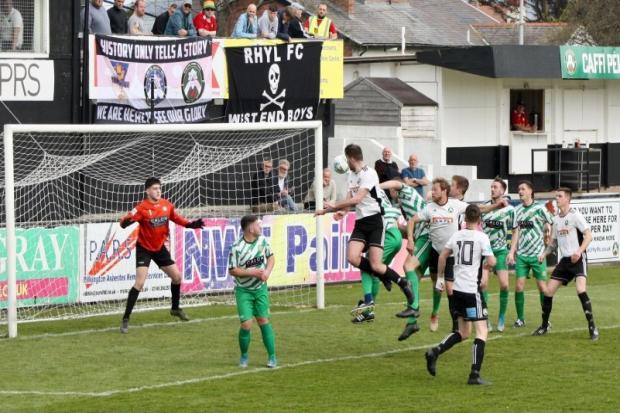 A picture from Rhyl's 3-0 win against Glan Conwy on April 16