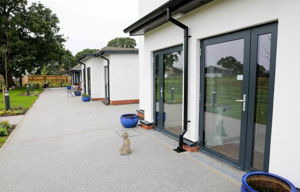 Rhyl Journal: The outdoor patio area, which both inpatients and visitors have direct access to. Photo: St Kentigern
