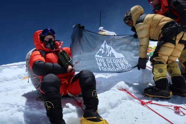 Garth Miller with Dorje Sherpa at the summit of Everest