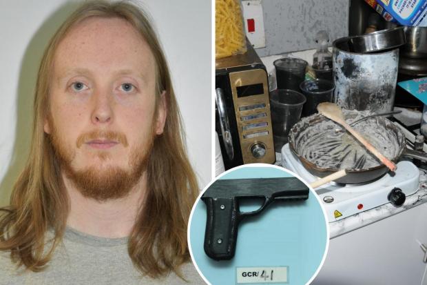 Samuel Whibley, 29, of Derwen Deg, Menai Bridge, was found guilty of the encouragement of terrorism, and disseminating a terrorist publication. Pictured right: Counter Terrorism Policing North East handout photo of the kitchen at Hill. Images: PA