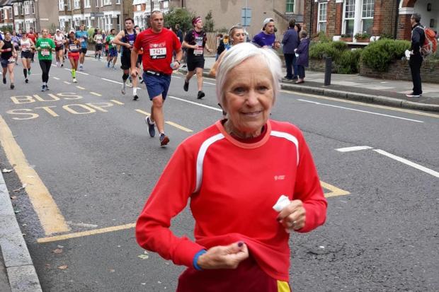 Gina Little during her 37th London Marathon in 2021