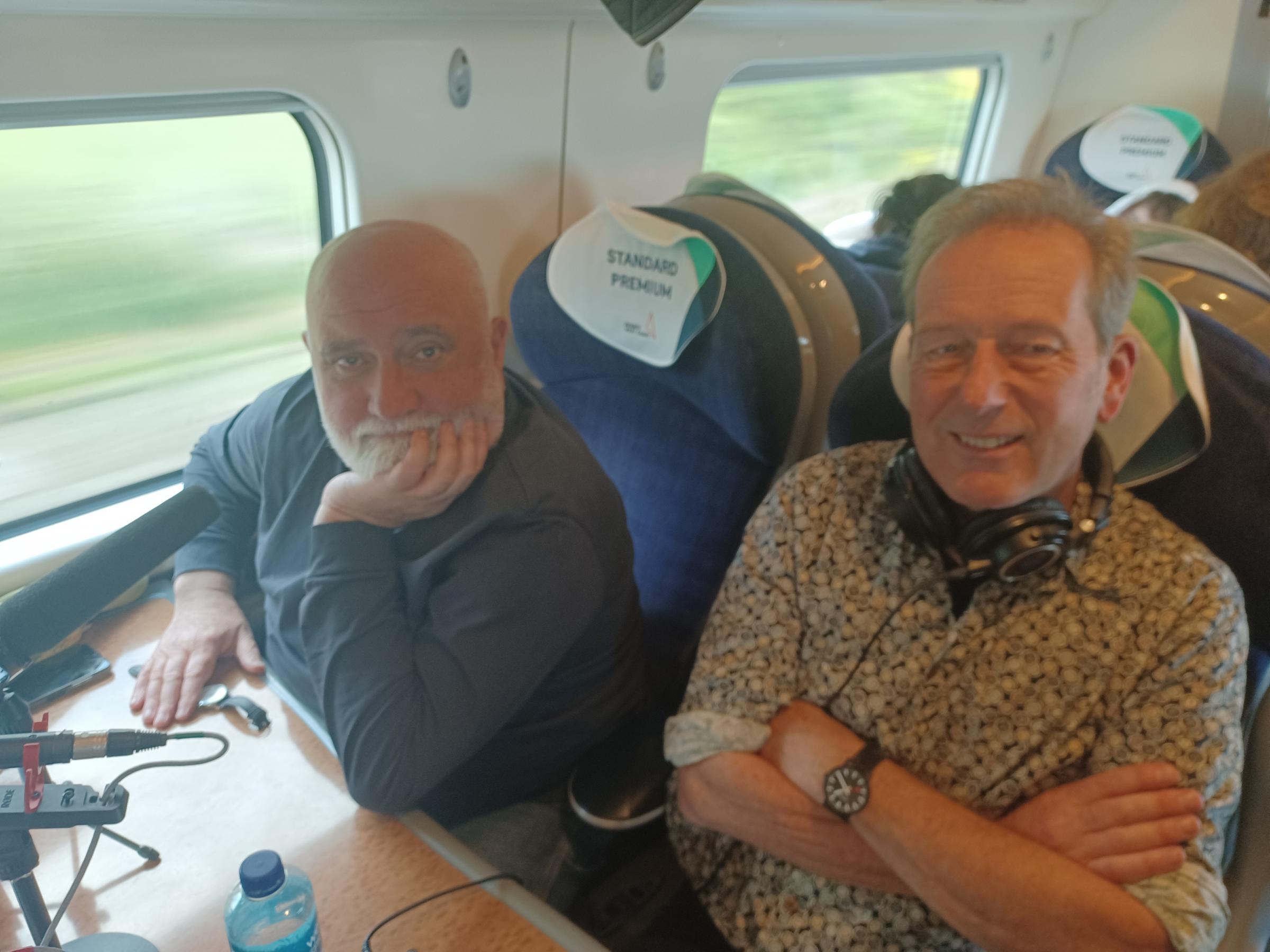 Alexei Sayle travelling on an Avanti West Coast service from London to Holyhead.