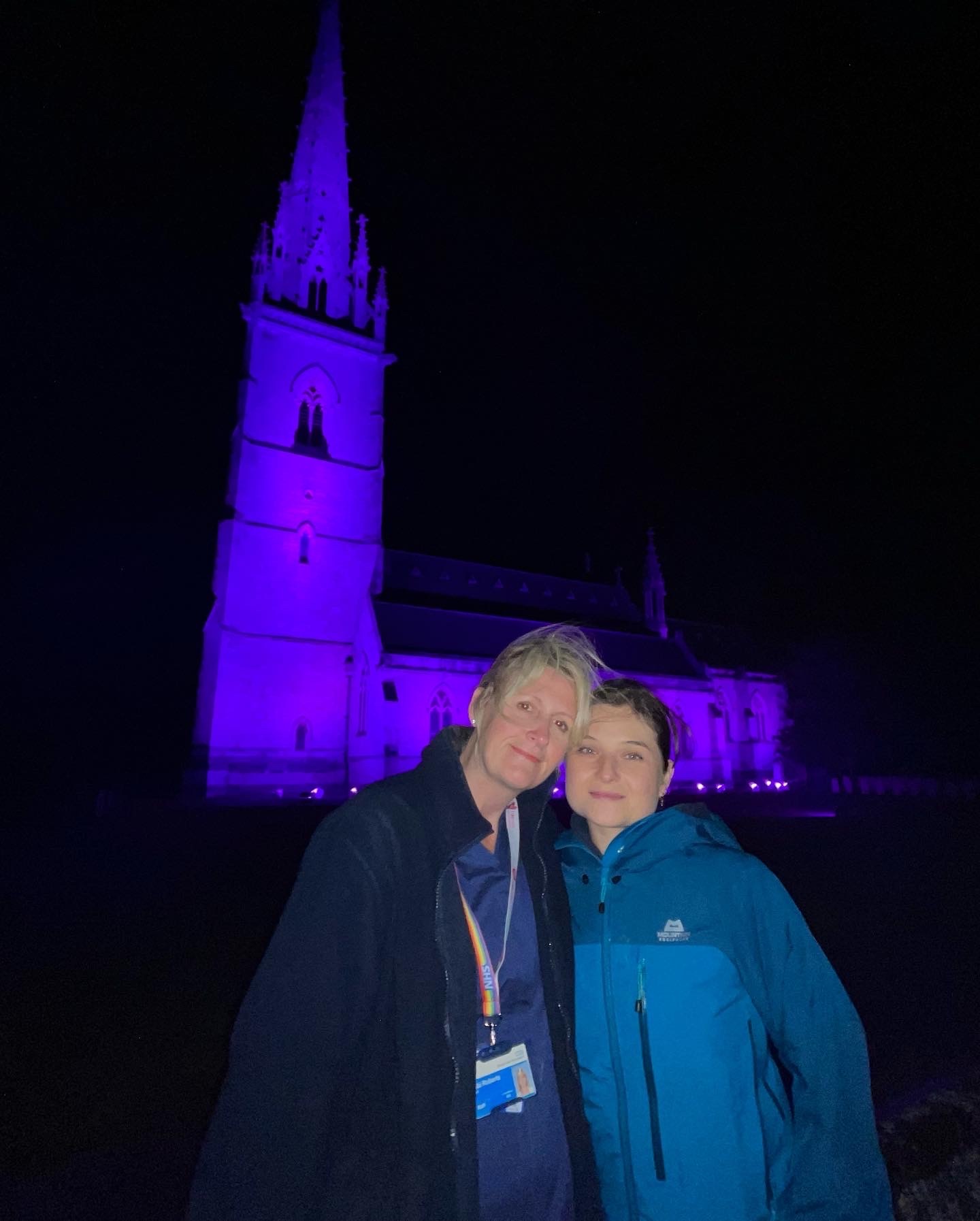 Abi Roberts, Specialist Nurse in Organ Donation with Neli outside the Marble Church.