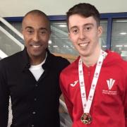 Alex Roberts with Colin Jackson