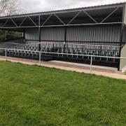 The new stand at St Asaph City FC is nearing completion