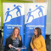 Communities For Work Plus Engagement Officer Clare Kingscott with Katie Macauley, who accessed the Hub for support and advice.