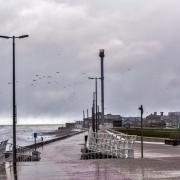 Temporary signs were placed on Rhyl promenade to warn beachgoers not to swim in the sea or let their dogs off the lead. Picture: Thomas Davies