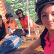 The Gas and Go Ladies gearing up for the charity ride. Picture: Molly Dunbobbin