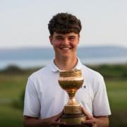 Caolan Burford after winning the Welsh Men's Open Strokeplay tournament