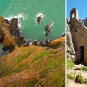 St Govan's Chapel, right, is at risk from climate change, scientists say. (Pictures: VisitWales)