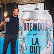 Peter Crouch launches a new lager-stout with BrewDog. Credit: BrewDog/ Taylor Herring