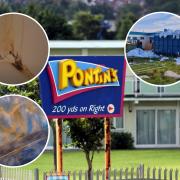 Pontins. Inset: Some of the problems Tim encountered at Pontins Prestatyn. Photos: Walk With Me Tim
