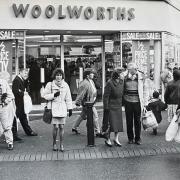 Shoppers at the Christmas sales at Woolworths in 1992.