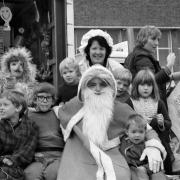 Children with Father Christmas in 1983.