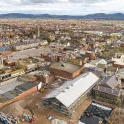 Drone photos of the development at the Queen's Market project in Rhyl. Photo: Wynne Construction