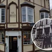 Six Bells in Rhyl. Inset: An old photo of The Crescent Inn. Photos: GoogleMaps and Six Bells