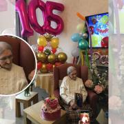 The room was decorated beautifully with balloons for Nancy's 105th birthday!
