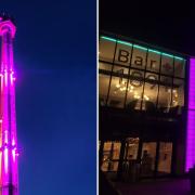 Rhyl Sky Tower and 1891 bar and restaurant lit up for Global Intergenerational Week