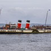 Waverley, the world’s last sea-going paddle steamer embarks on its biggest UK tour for more than a decade as it leaves Glasgow. Image: SWNS
