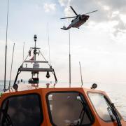 Exercise with helicopter and Rhyl RNLI