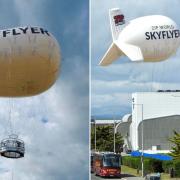 The Skyflyer flies over Rhyl
