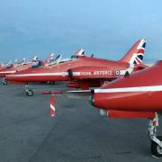 Red Arrows at Hawarden Airport.