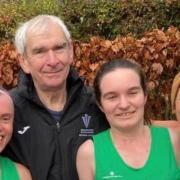 Rachel Shipley with part of the North Wales team and team manager Paul Brooks.