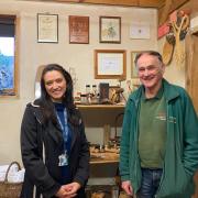 Rod Waterfield founder of Woodland Skills Centre and Laura Gough Head of Enterprise at Wrexham University.