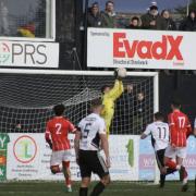 A photo from Rhyl's 2-1 home defeat to Newport City