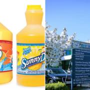 L: Sunny Delight. R: Ysbyty Glan Clwyd, where the woman attended in 1999