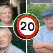 Clockwise from top left: Cllr Carol Ellis, Stuart Walker and Cllr Mike Peers (Newsquest). Centre: 20MPH sign (Getty)