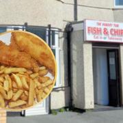 The Hungry Tum, Rhyl. Inset: Library picture of fish and chips
