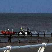 The scene at Rhyl beach on the evening of April 7