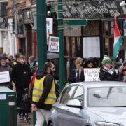 More than 150 people joined the Prestatyn’s Peace for Palestine demo in March