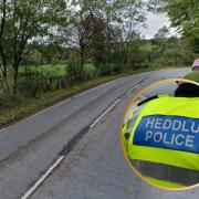 A548, Abergele. Inset: North Wales Police jacket