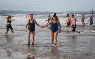 The Festive Dip in support of Rhyl RNLI on Boxing Day. Image: A Crowe Photography