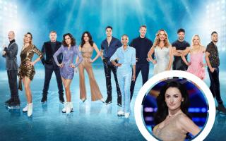 Dancing on Ice contestants 2024 and inset, Amber Davies