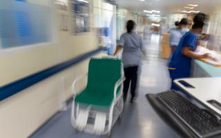 Inside a hospital.