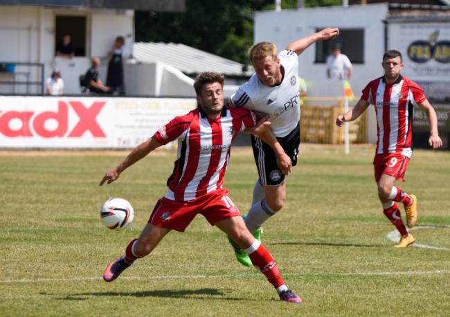 Action from Rhyl's defeat to Altrincham (Photo: chestertonphotography.co.uk)